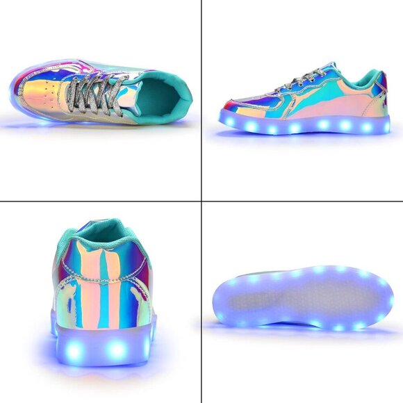 LED Shoes Men Women High Top Rechargeable Glow in Dark Footwear for Parties - Picture 4 of 7